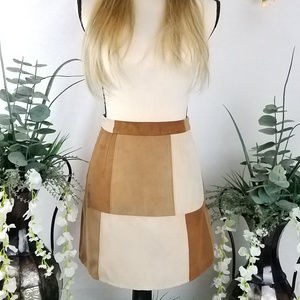 Hollister Vegan Suede Patchwork Skirt